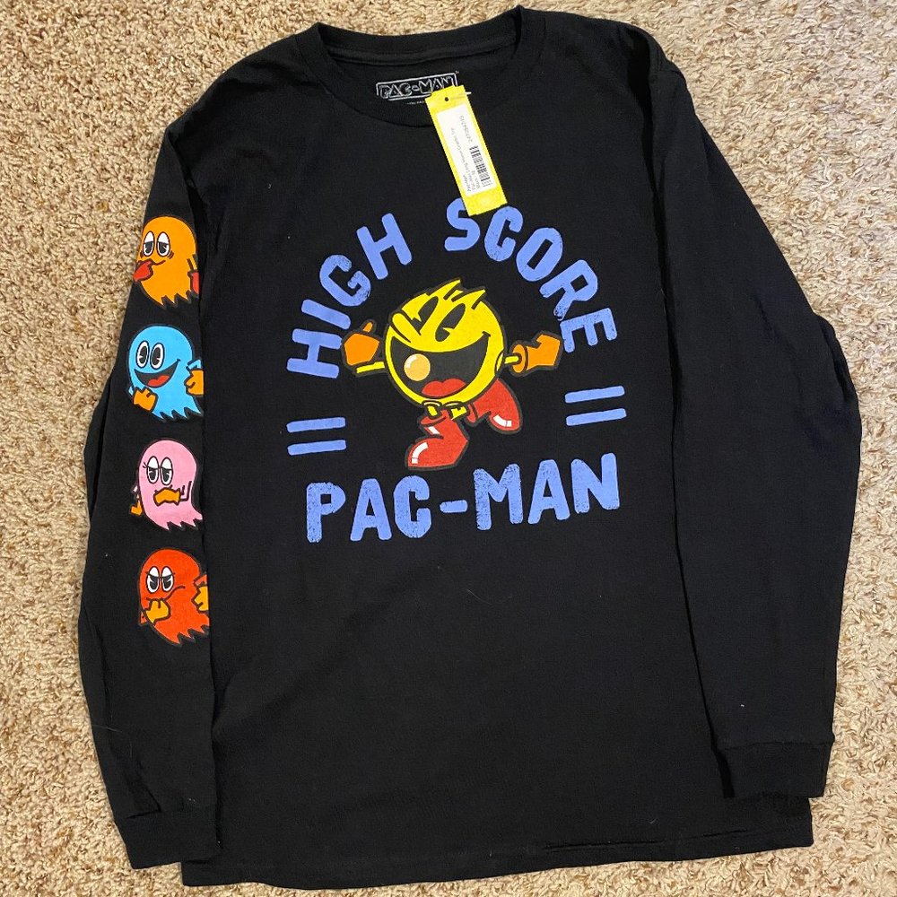 Pac-Man Longue Sleeve Shirt Boy's Size 16 New